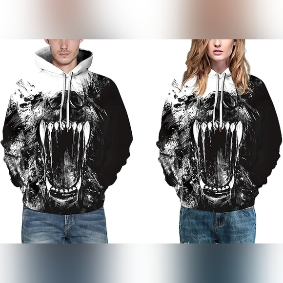 New Men's Graphic Drawstring Hoodie Sweater Multiple Sizes - Picture 5 of 5